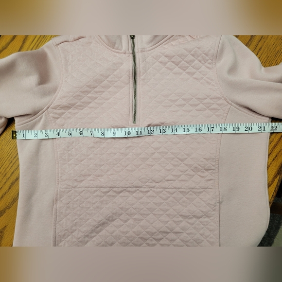 L.L. Bean Women's Quilted Quarter-Zip Pullover Sweatshirt Pink Size Large - Picture 10 of 13